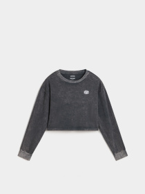 Лонгслів Vans Oval Wash Relax Crop Модель VN000HJ5BLK1 Фото