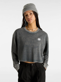Лонгслів Vans Oval Wash Relax Crop модель VN000HJ5BLK1 Фото