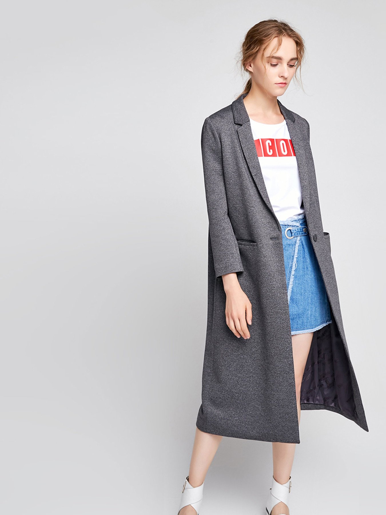 Пальто Vero Moda Модель 317308506E90_т.сірий Фото