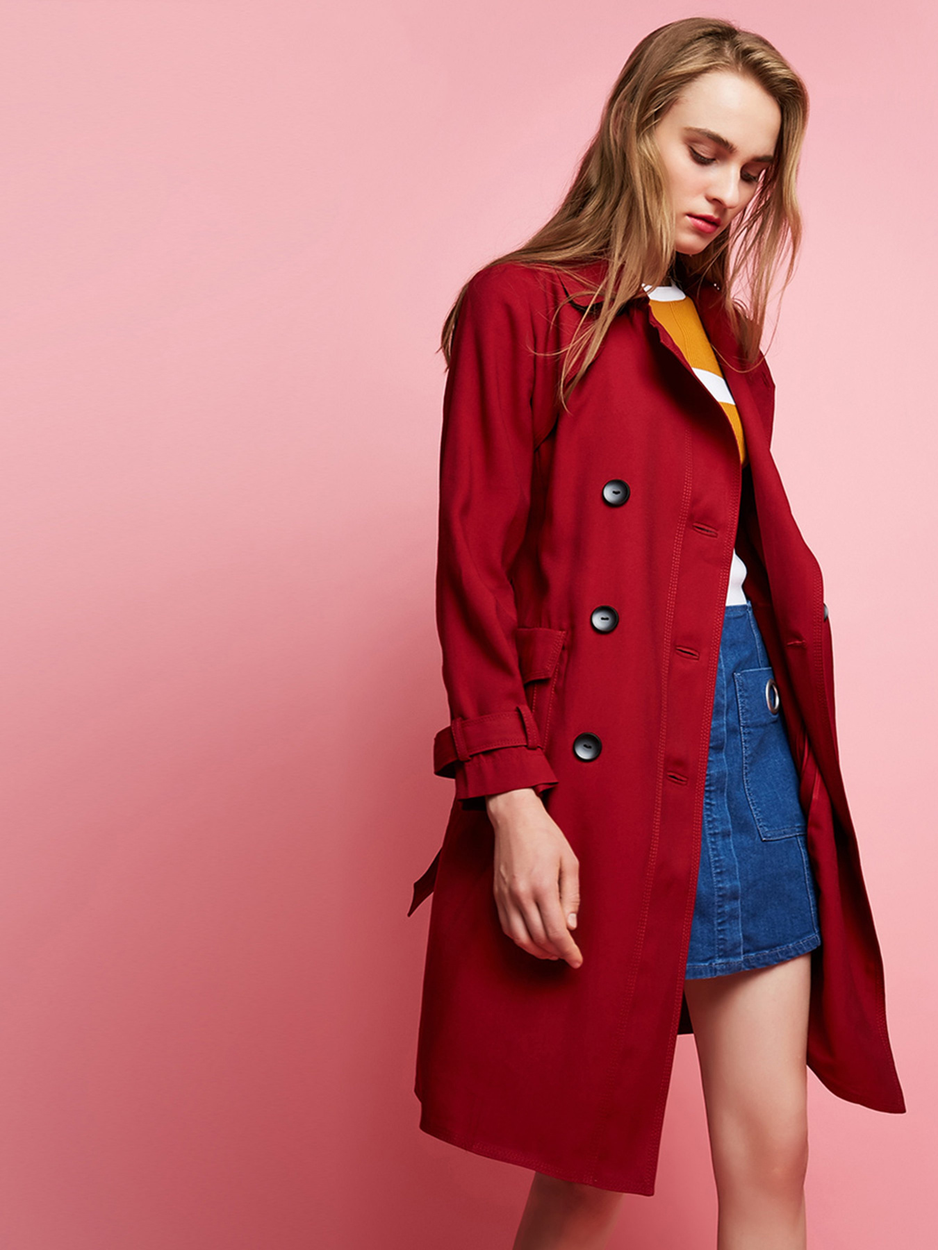 Плащ Vero Moda Модель 317321521F16_т.червоний Фото