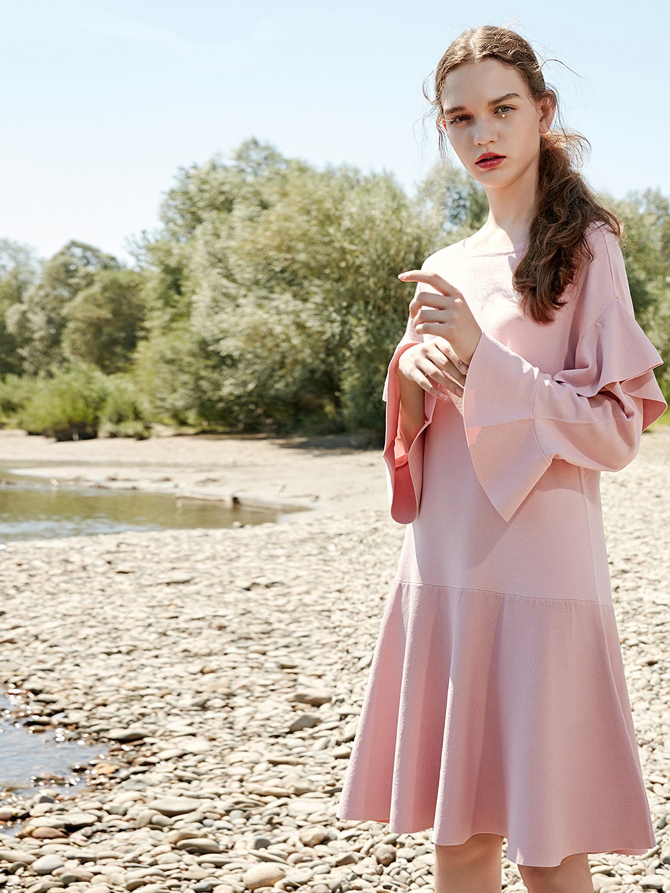 Платье миди Vero Moda модель 317346528C16_с.рожевий Фото