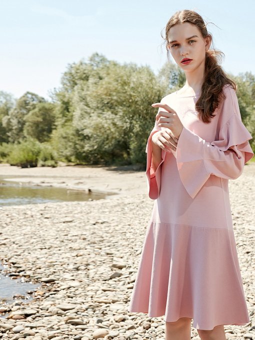 Платье миди Vero Moda модель 317346528C16_с.рожевий Фото