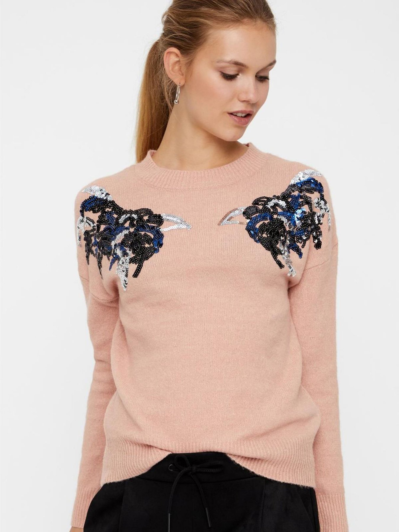 Джемпер Vero Moda модель 10201627_с.персиковий комб. Фото