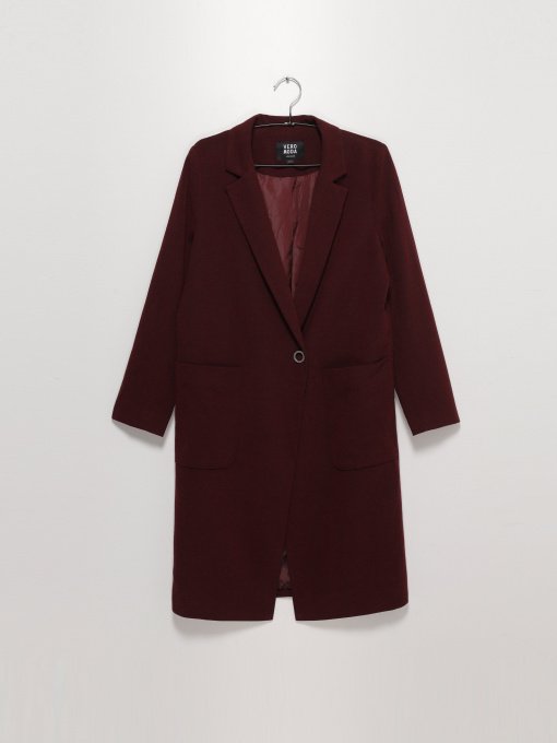 Пальто Vero Moda Модель 317108506E16_т.бордовий Фото