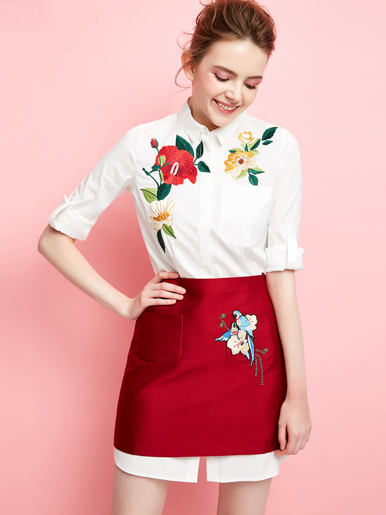 Спідниця міні Vero Moda модель 317316521F16_бордовий Фото