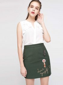 Юбка мини Vero Moda модель 317316526E59_хакі комб. Юбка мини Vero Moda модель 317316526E59_хакі комб. Фото