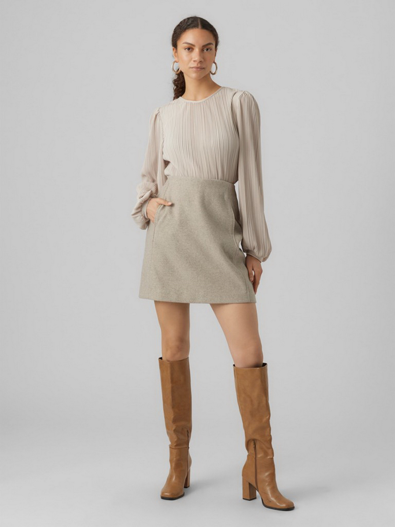 Спідниця міні Vero Moda модель 10253954_Dark Grey Melange Фото