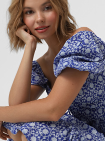 Платье мини Vero Moda модель 10323902_Dresden Blue FLOWER Фото