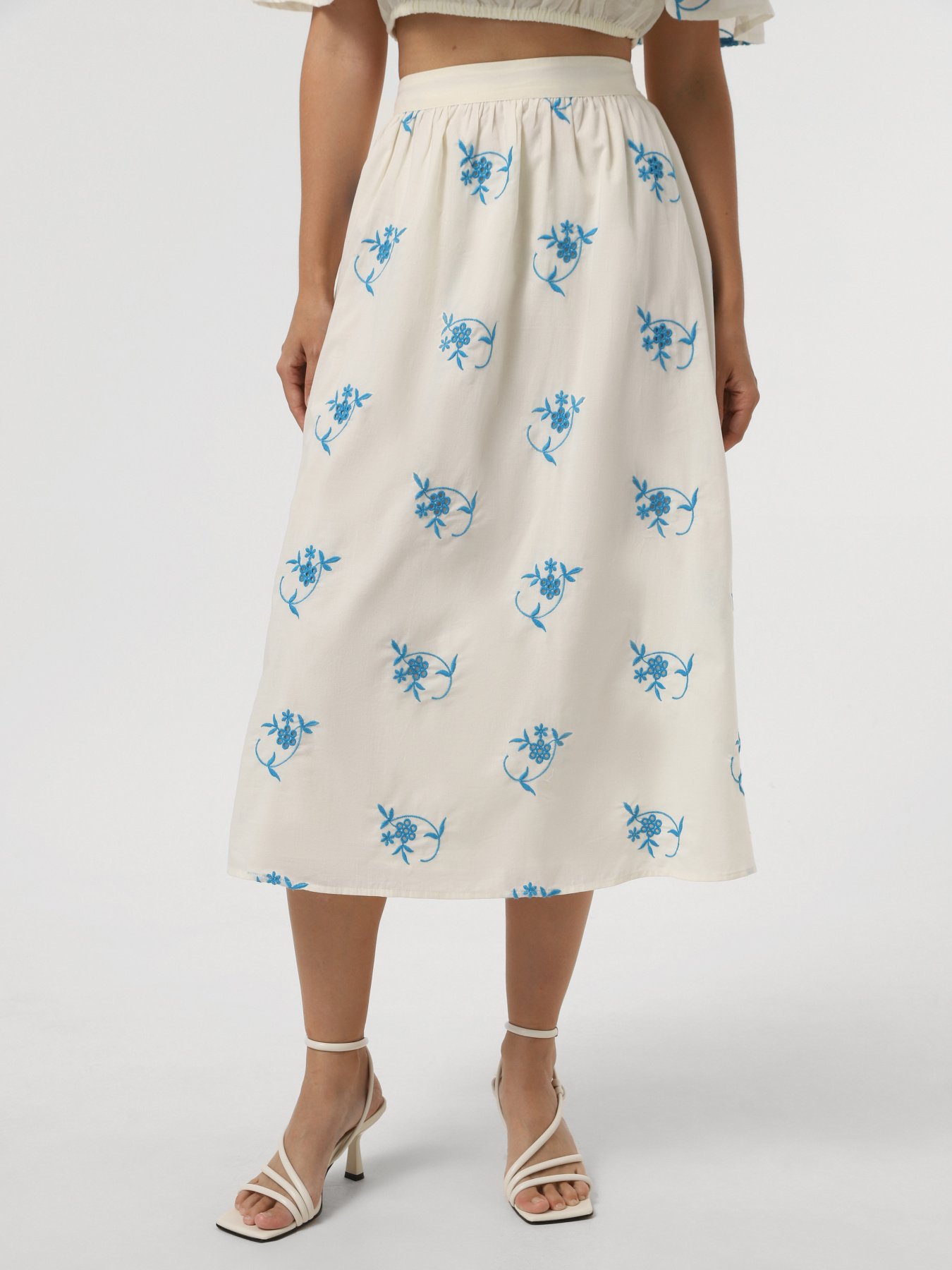 Спідниця міді Vero Moda модель 10324195_Pearled Ivory DRESDEN BLUE Фото