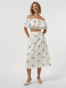 Спідниця міді Vero Moda модель 10324195_Pearled Ivory DRESDEN BLUE Фото