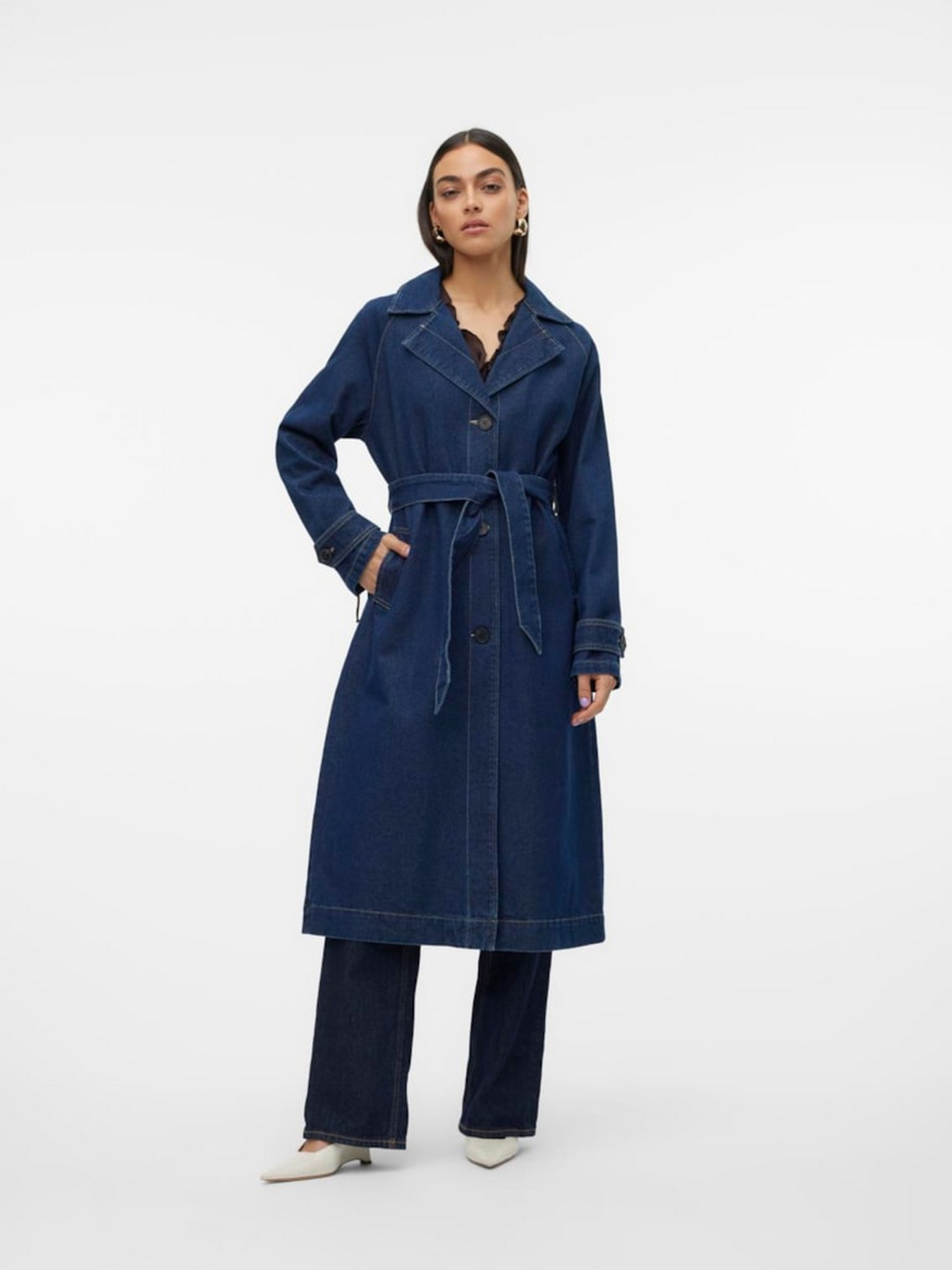 Тренч Vero Moda модель 10308422_Dark Blue Denim RINSE Фото