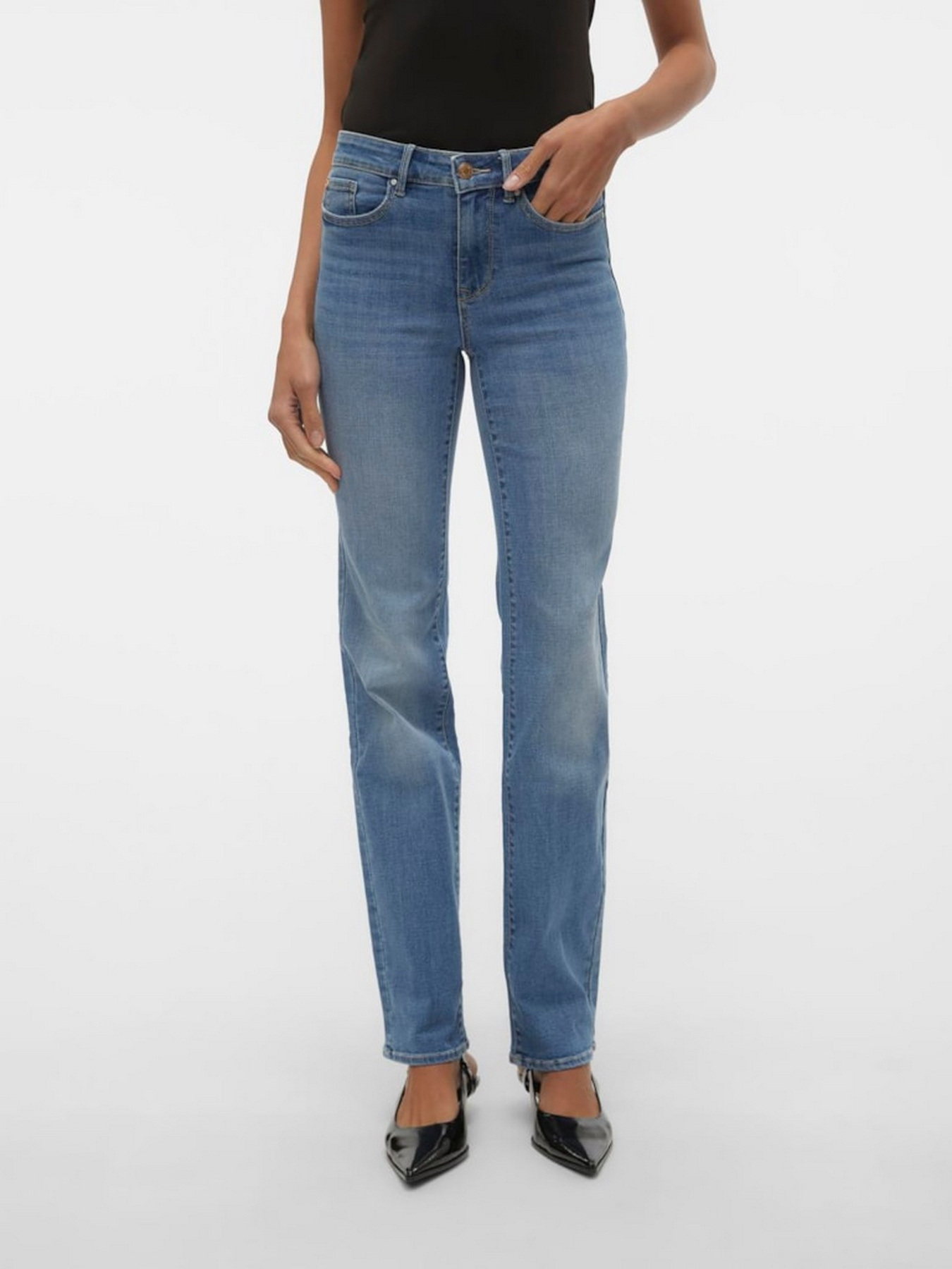 Прямі джинси Vero Moda модель 10306823_Medium Blue Denim Фото