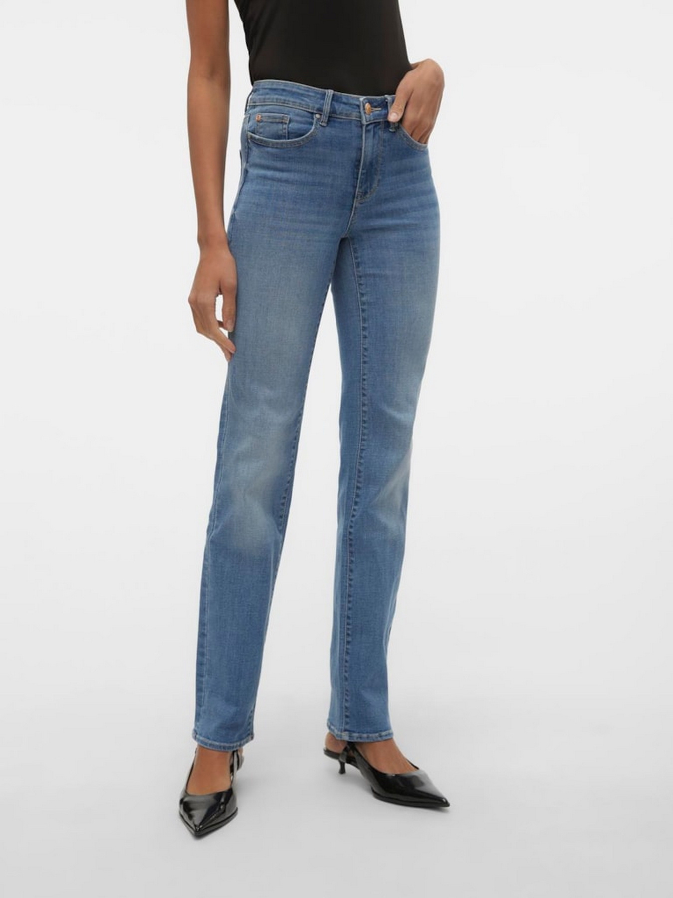 Прямі джинси Vero Moda модель 10306823_Medium Blue Denim Фото