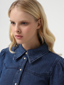 Рубашка повседневная Vero Moda модель 10323068_Dark Blue Denim Рубашка повседневная Vero Moda модель 10323068_Dark Blue Denim Фото