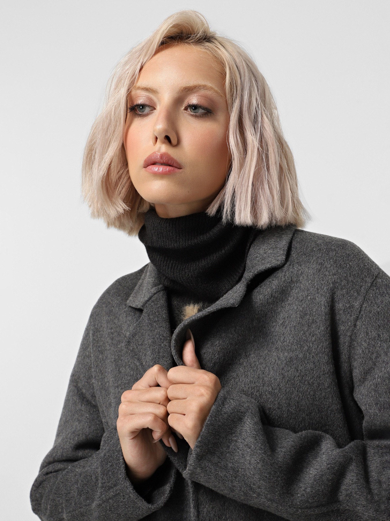 Пальто Vero Moda модель 10315046_Dark Grey Melange Фото