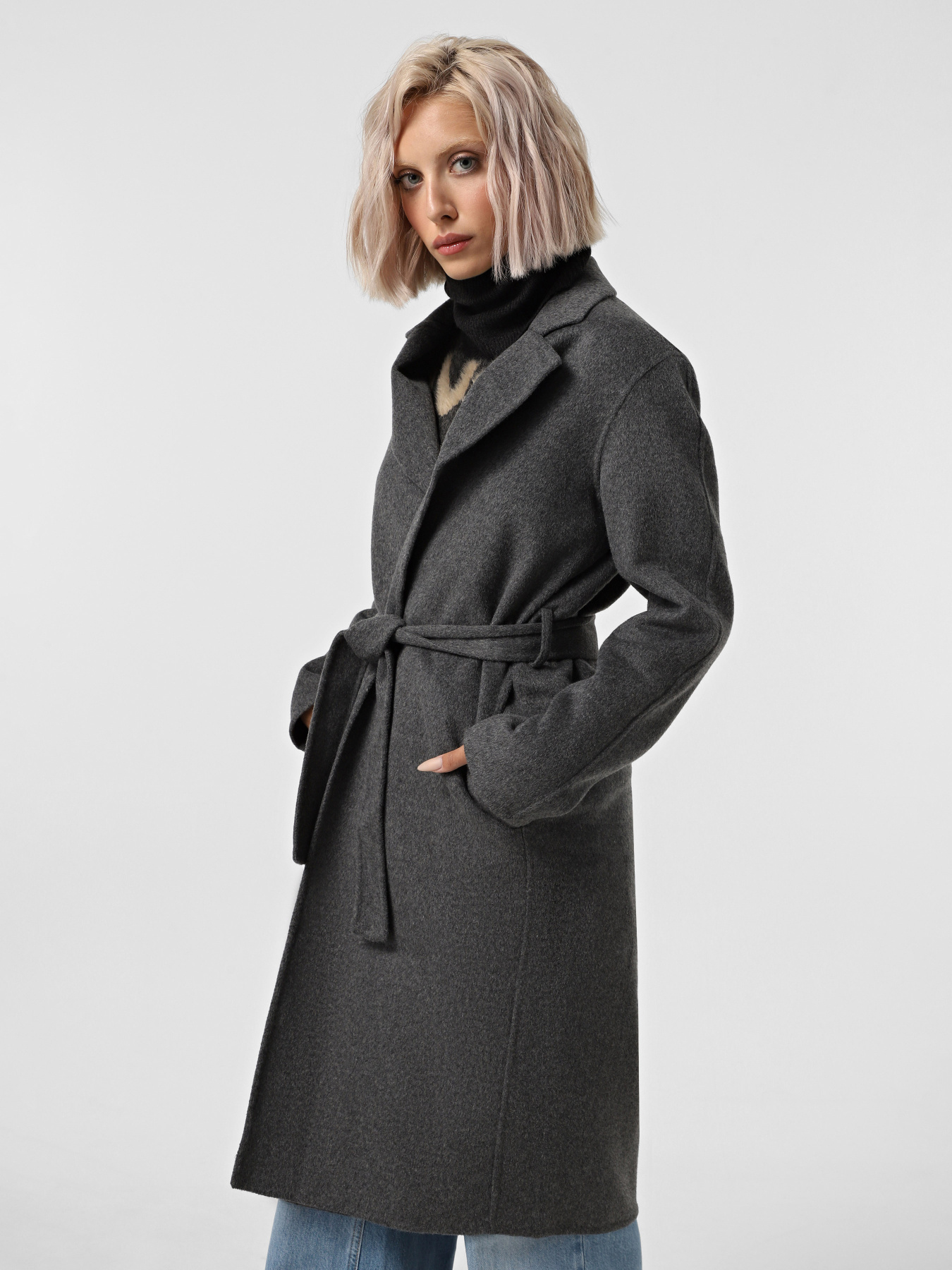 Пальто Vero Moda модель 10315046_Dark Grey Melange Фото