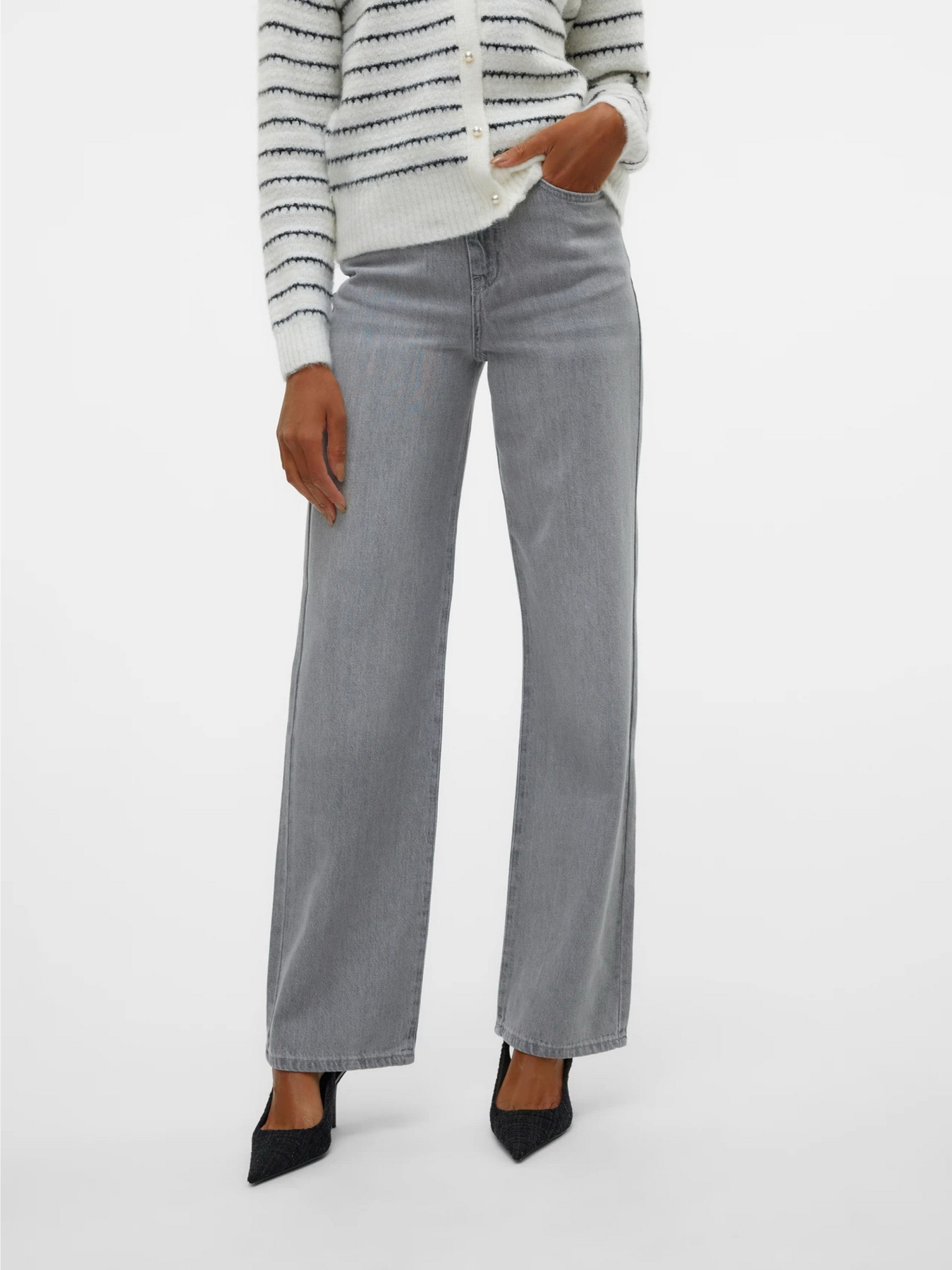 Прямі джинси Vero Moda модель 10316190_Medium Grey Denim Фото