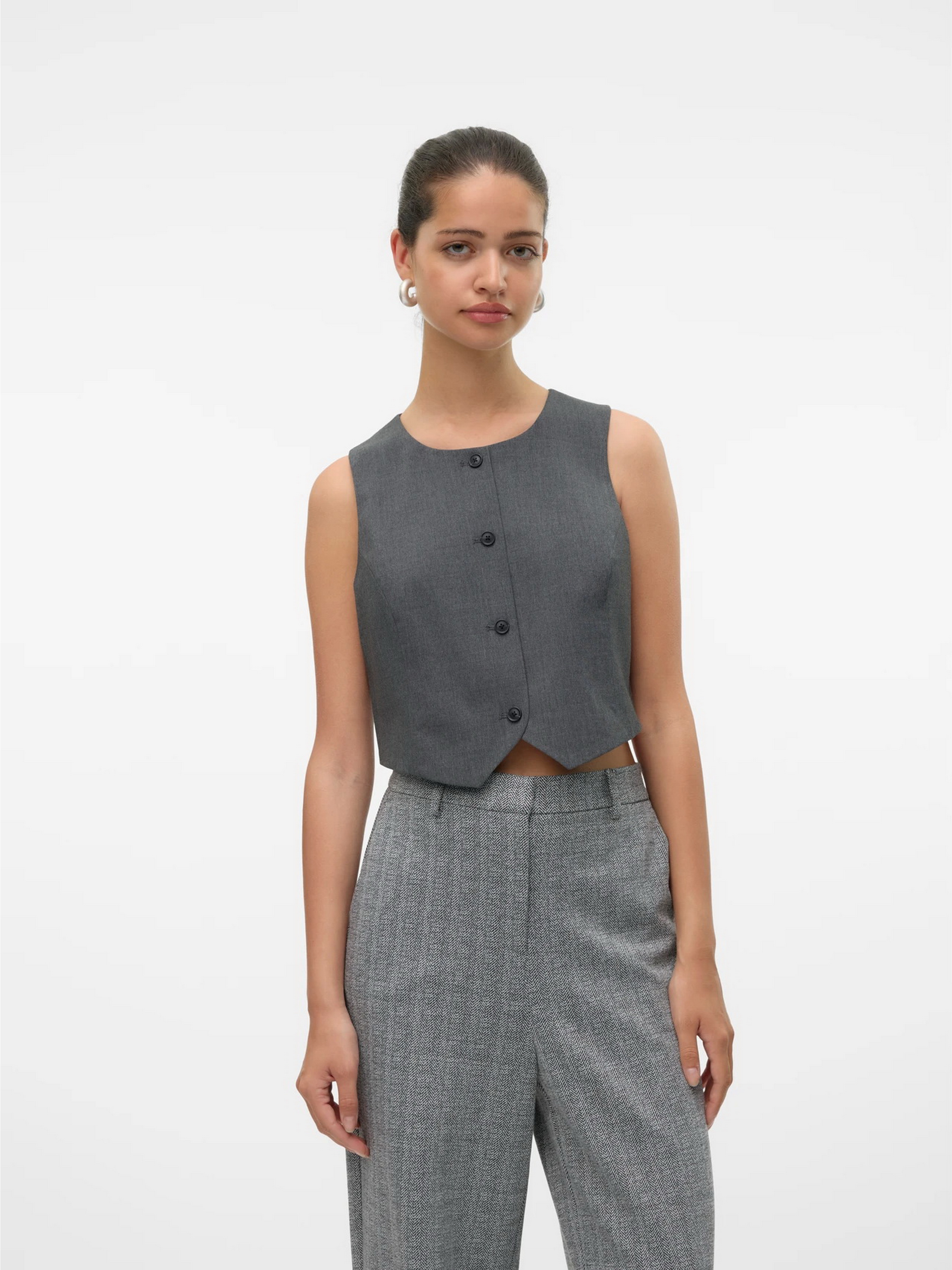Жіночий Класичний жилет Vero Moda  (VMW474) колір сірий, матеріал поліестер