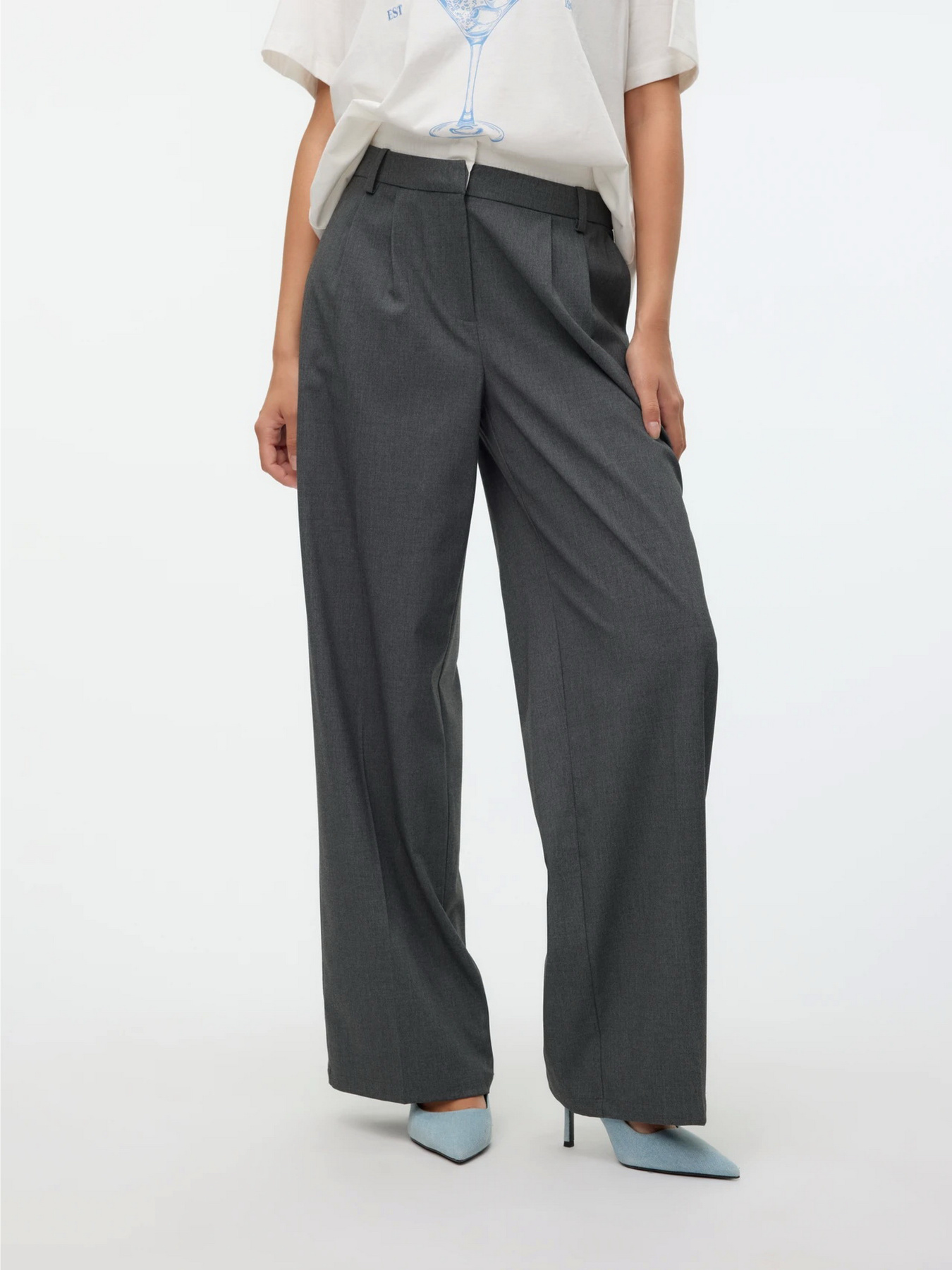 Палаццо Vero Moda модель 10318578_Dark Grey Melange Фото