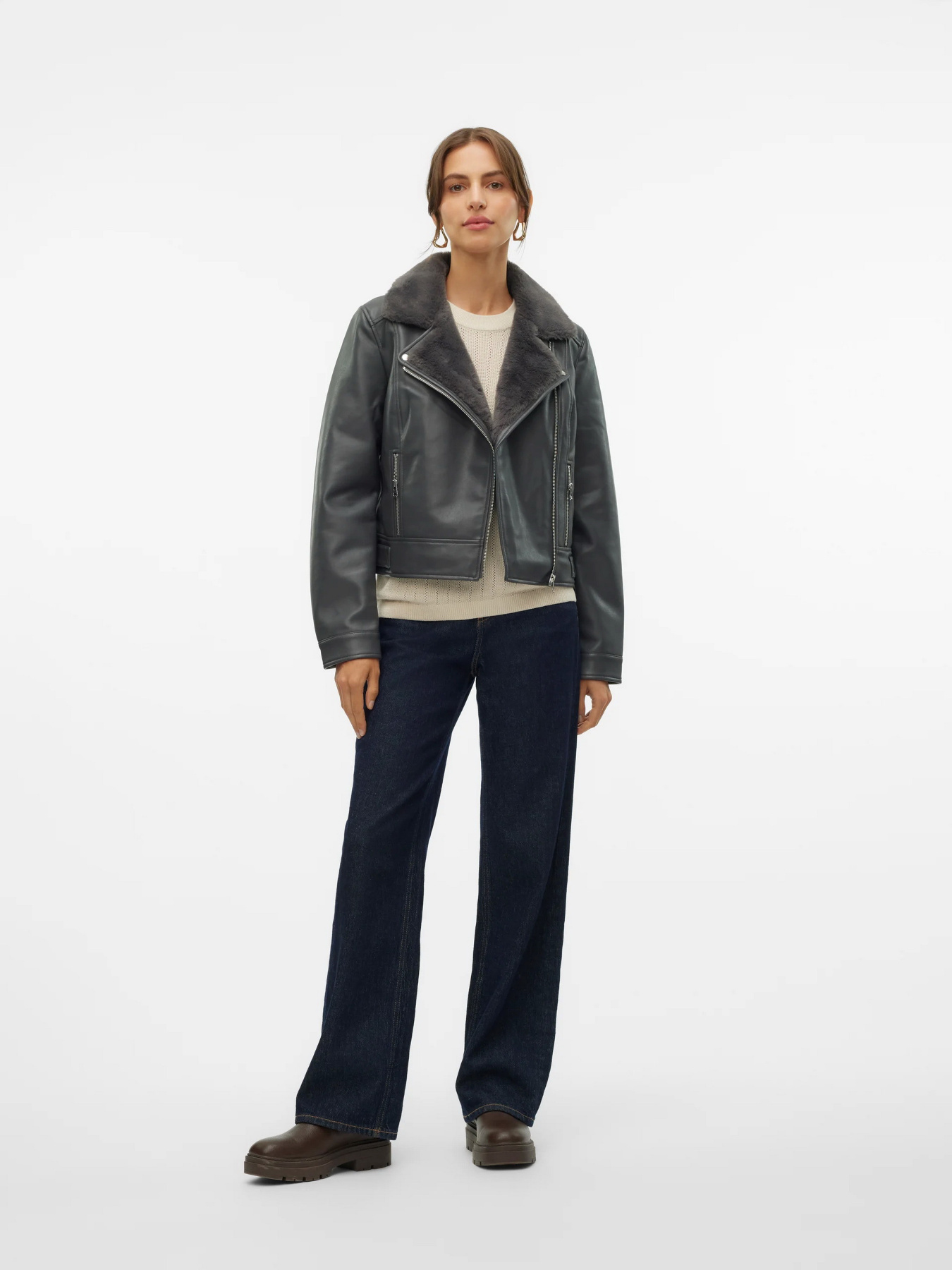 Дублянка Vero Moda Модель 10250405_Asphalt ASPHALT FAUX FUR Фото