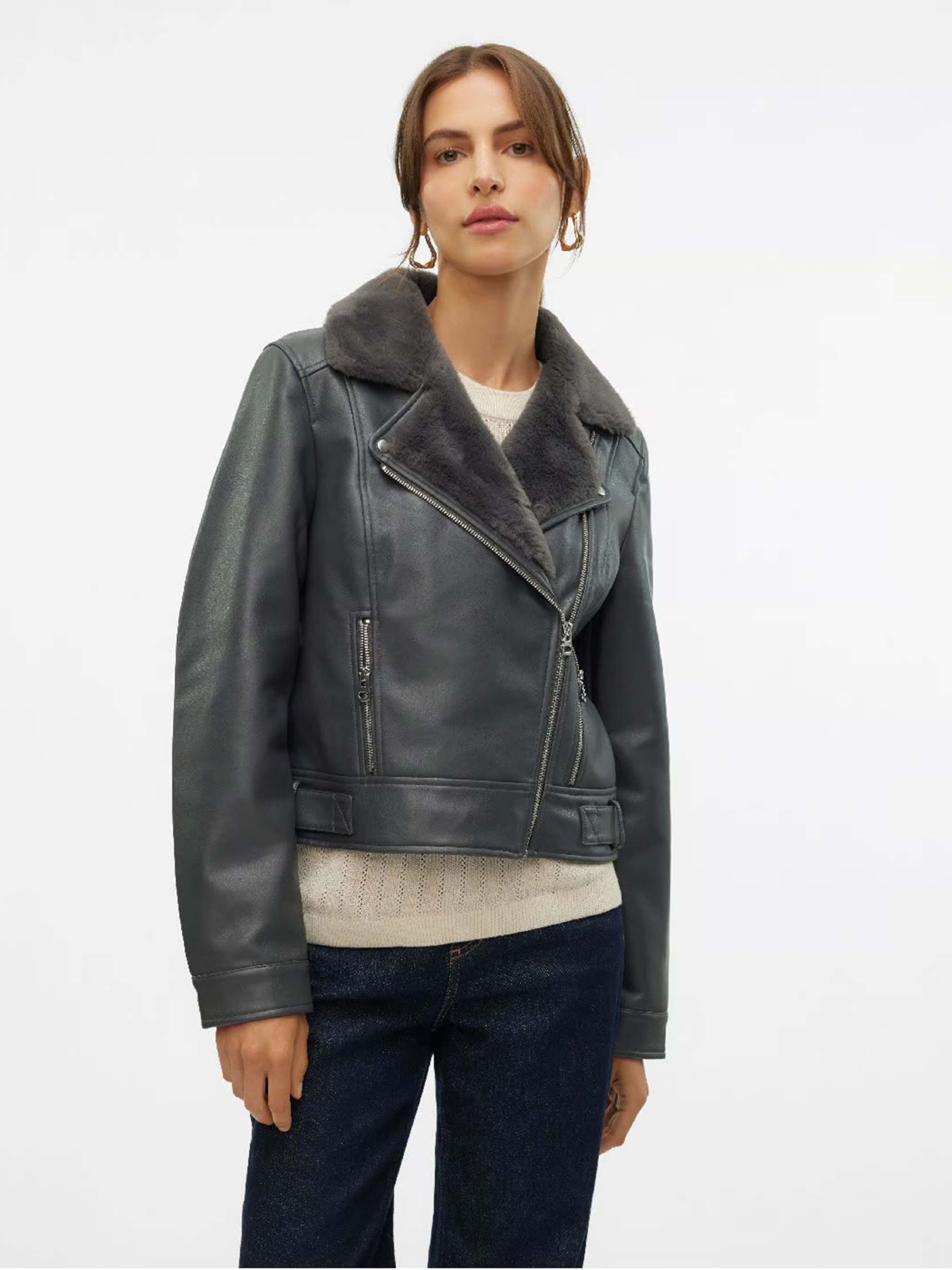 Дублянка Vero Moda Модель 10250405_Asphalt ASPHALT FAUX FUR Фото