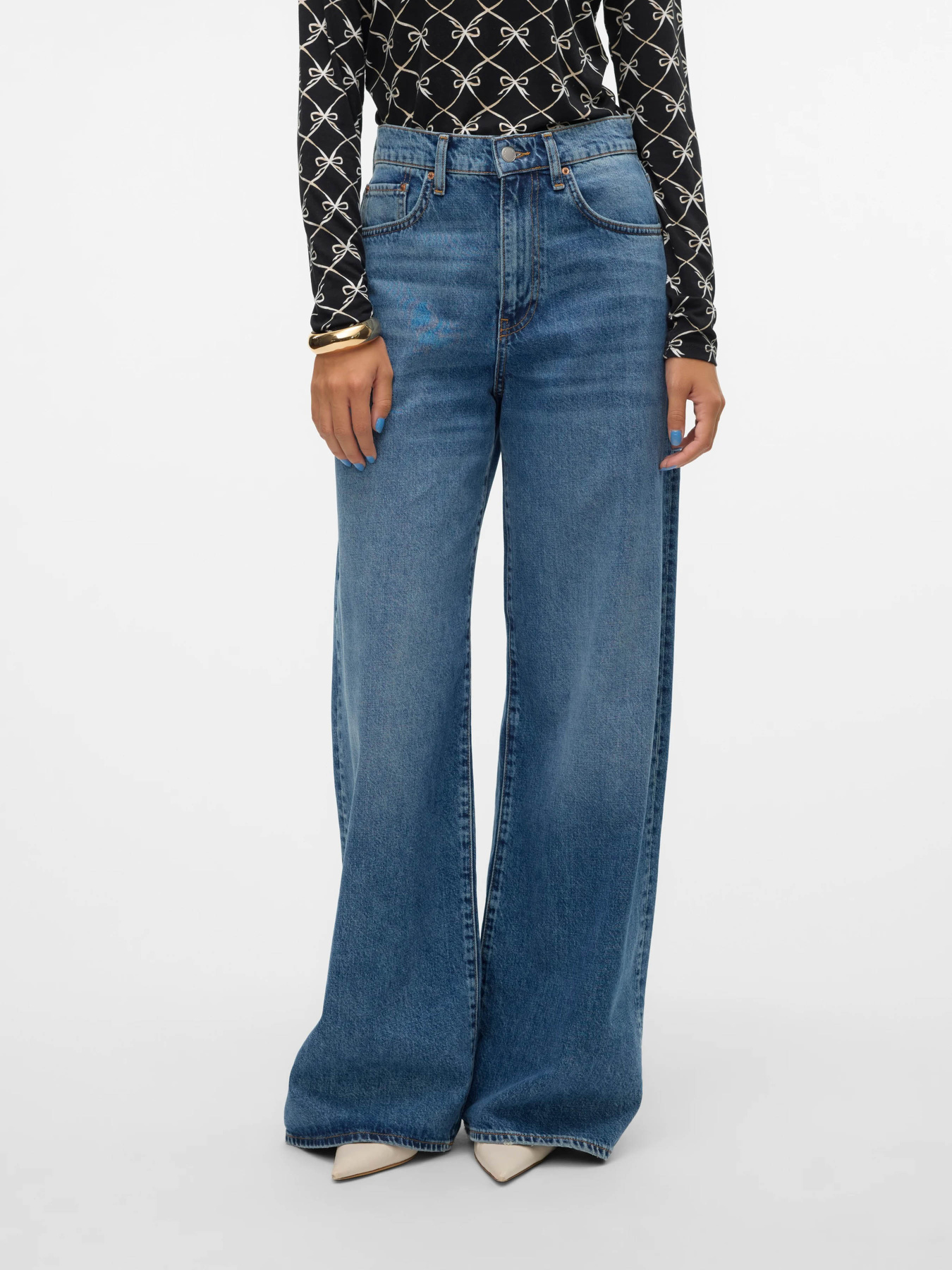 Широкі джинси Vero Moda модель 10319088_Medium Blue Denim Фото