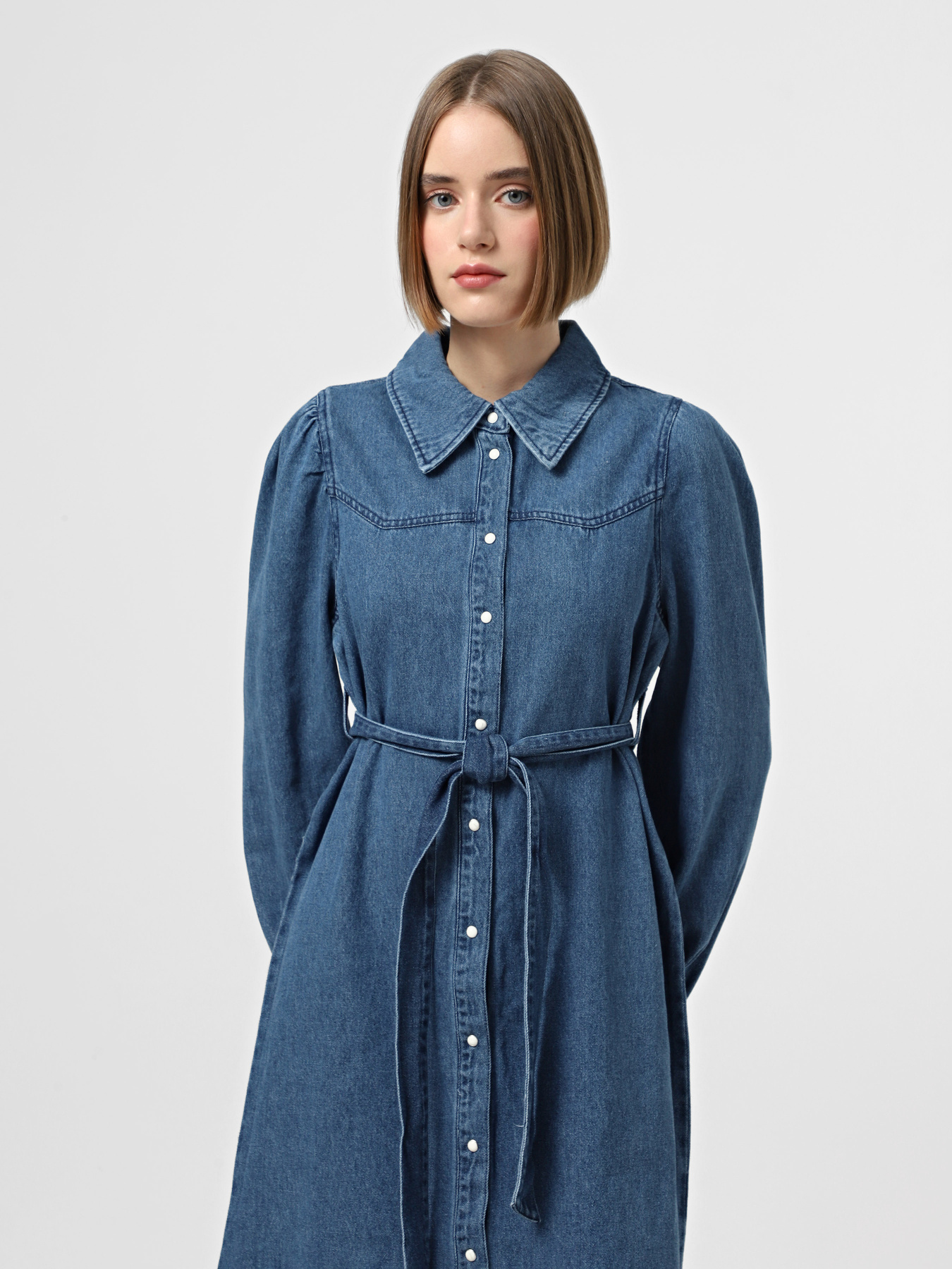 Платье миди Vero Moda модель 10323071_Dark Blue Denim Фото