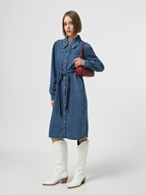 Платье миди Vero Moda модель 10323071_Dark Blue Denim Платье миди Vero Moda модель 10323071_Dark Blue Denim Фото