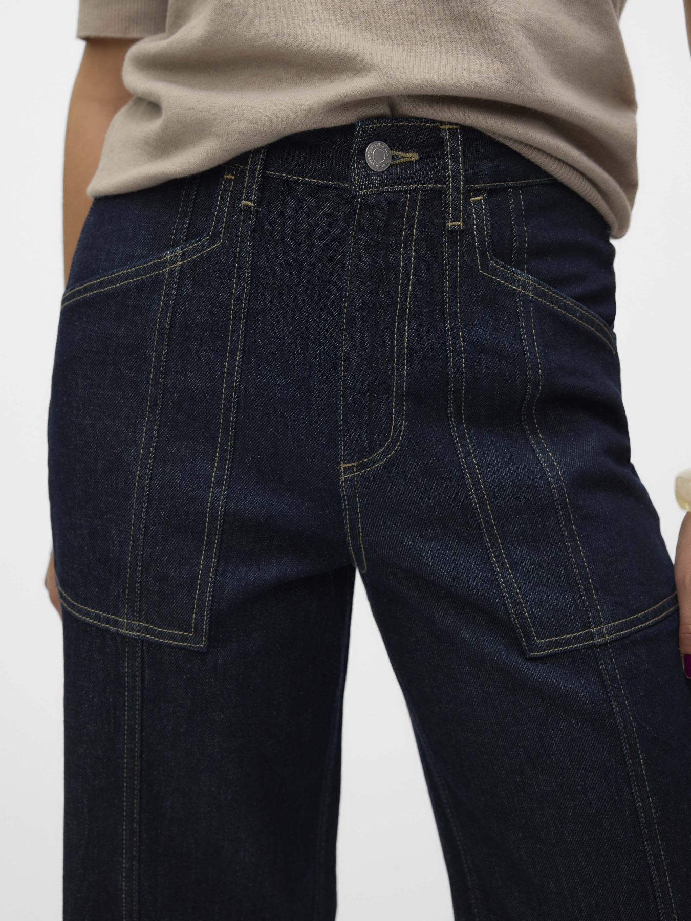 Широкие джинсы Vero Moda модель 10321125_Dark Blue Denim RINSE Фото