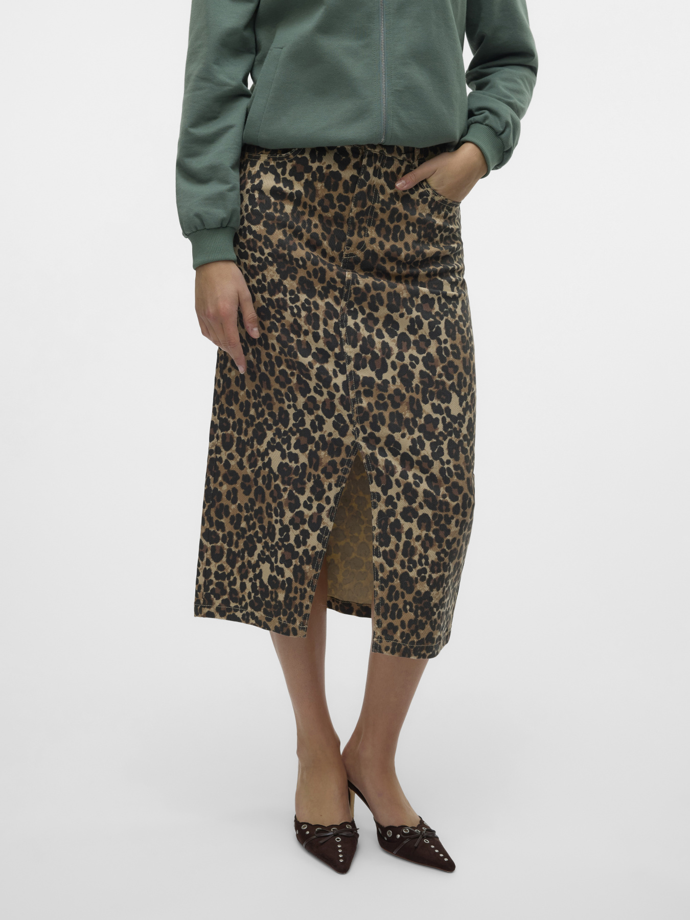 Джинсовая юбка Vero Moda модель 10329339_Tigers Eye LEOPARD Фото