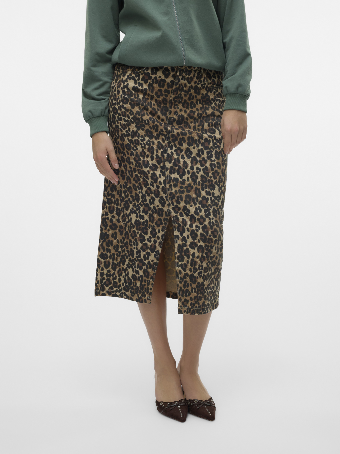 Джинсовая юбка Vero Moda модель 10329339_Tigers Eye LEOPARD Фото