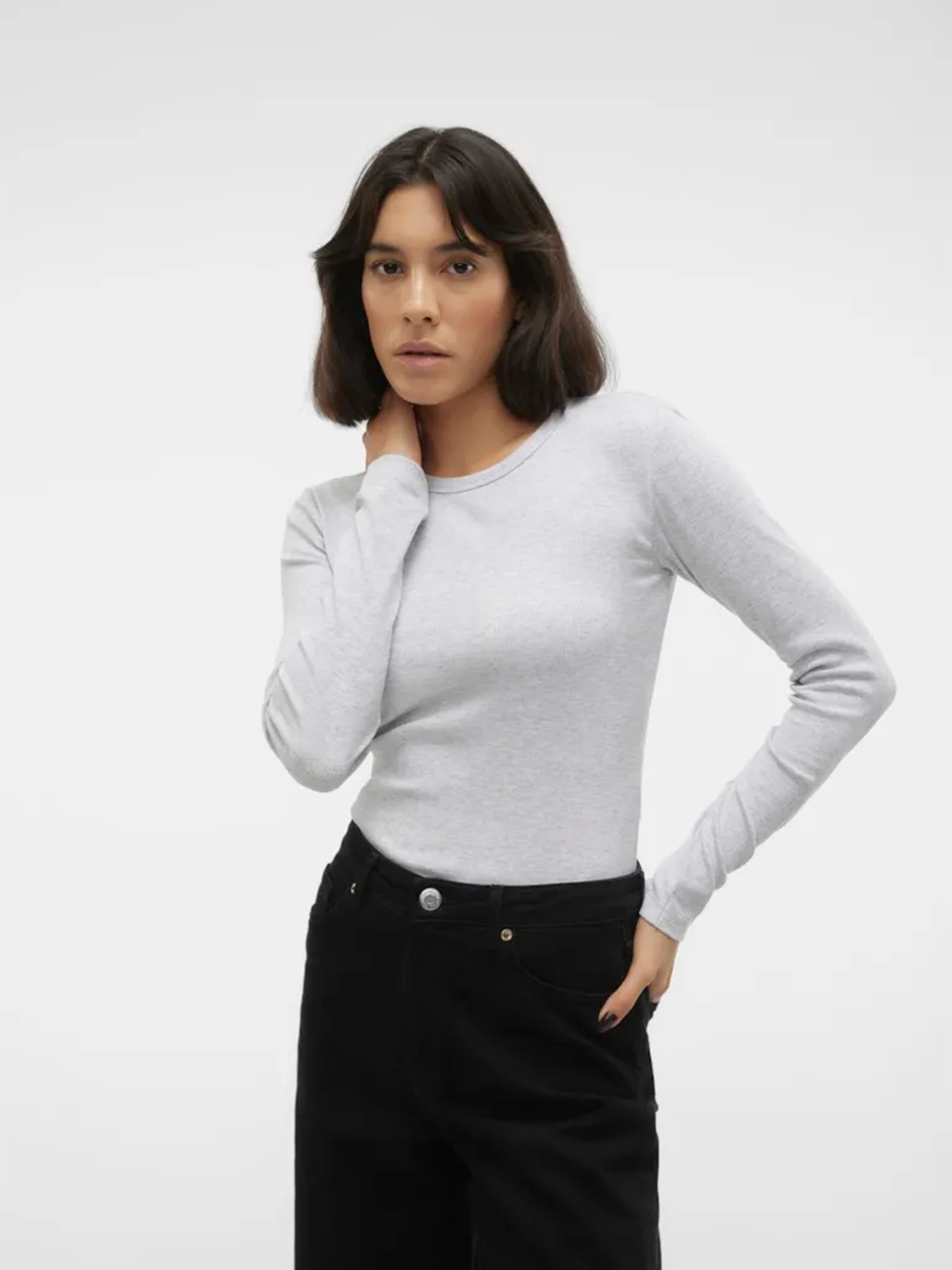 Лонгслив Vero Moda модель 10306897_Light Grey Melange Фото