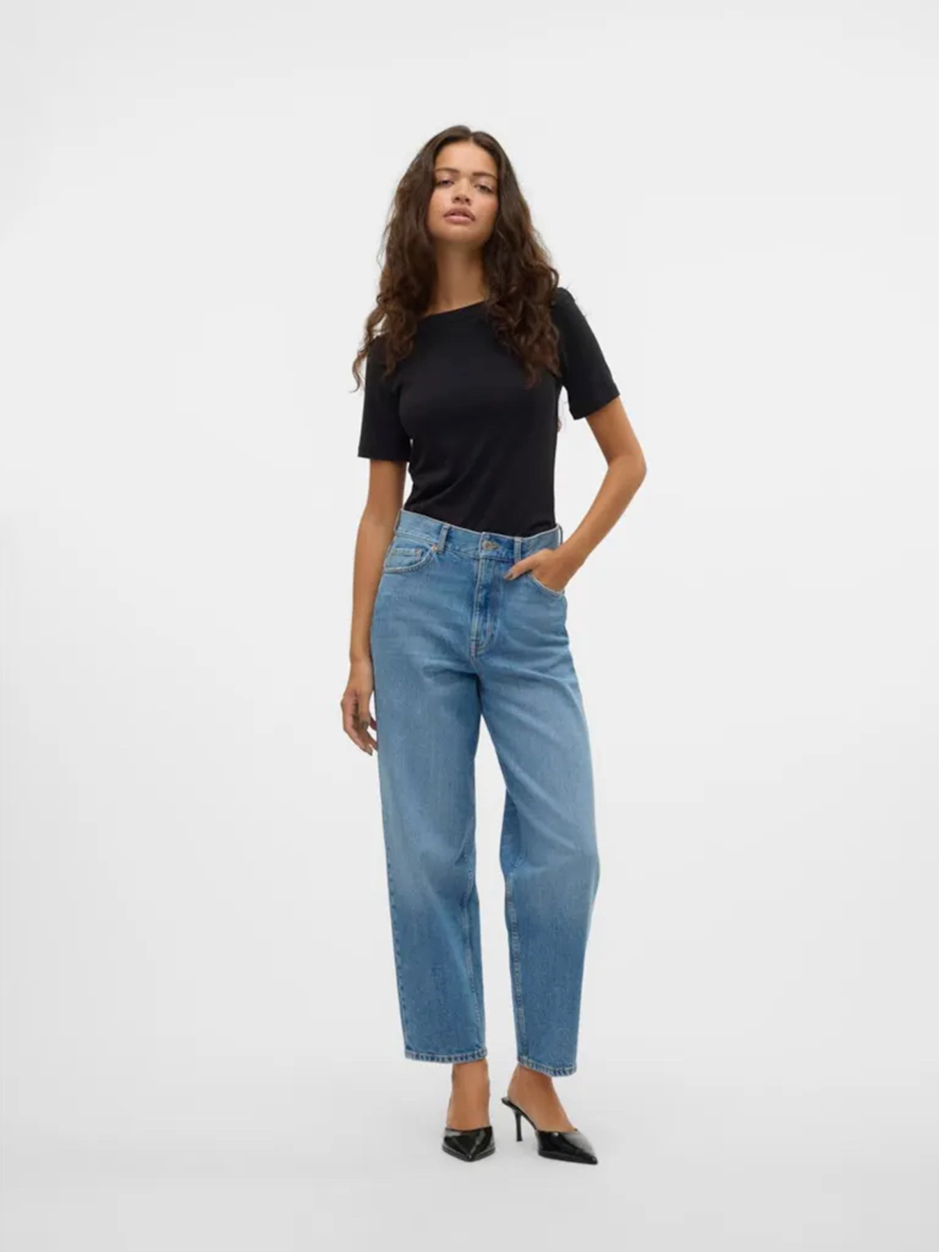 Широкі джинси Vero Moda модель 10323424_Medium Blue Denim Фото