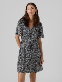 Платья Vero Moda ALBA SS SHORT DRESS модель 10292845_Black Joey dot Фото