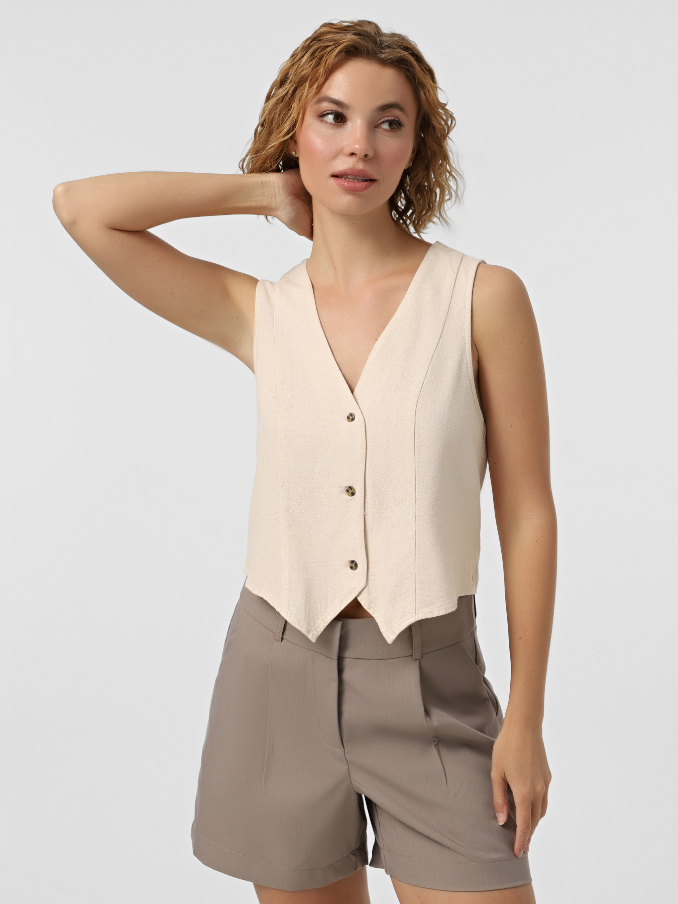 Классический жилет Vero Moda модель 10321606_Oatmeal Melange Фото