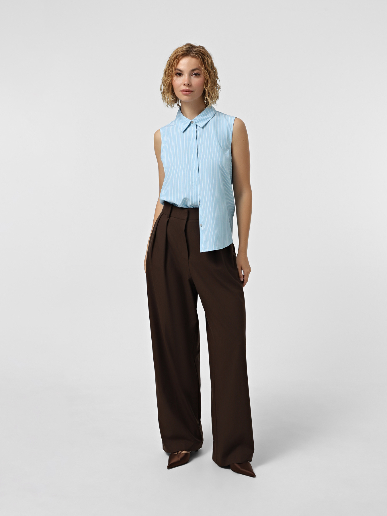 Рубашка повседневная Vero Moda модель 10325993_Airy Blue SELMA Bright Whi Фото