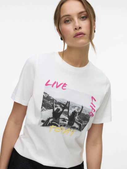 Футболка Vero Moda модель 10327145_Snow White LIVE LIFE — фото 3 - INTERTOP