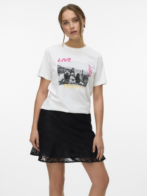 Футболка Vero Moda модель 10327145_Snow White LIVE LIFE Фото