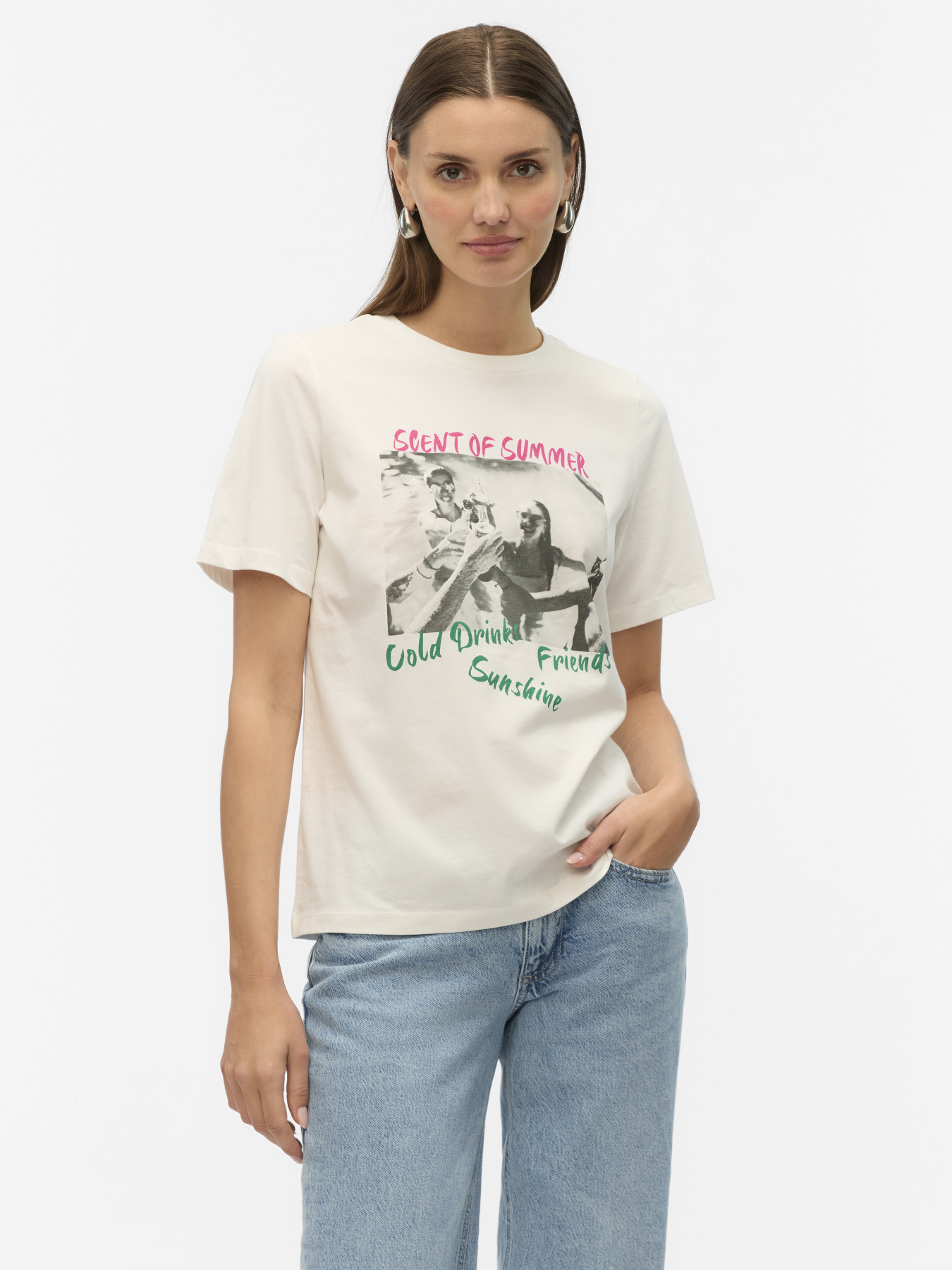 Футболка Vero Moda модель 10327145_Snow White SCENT OF SUMMER Фото