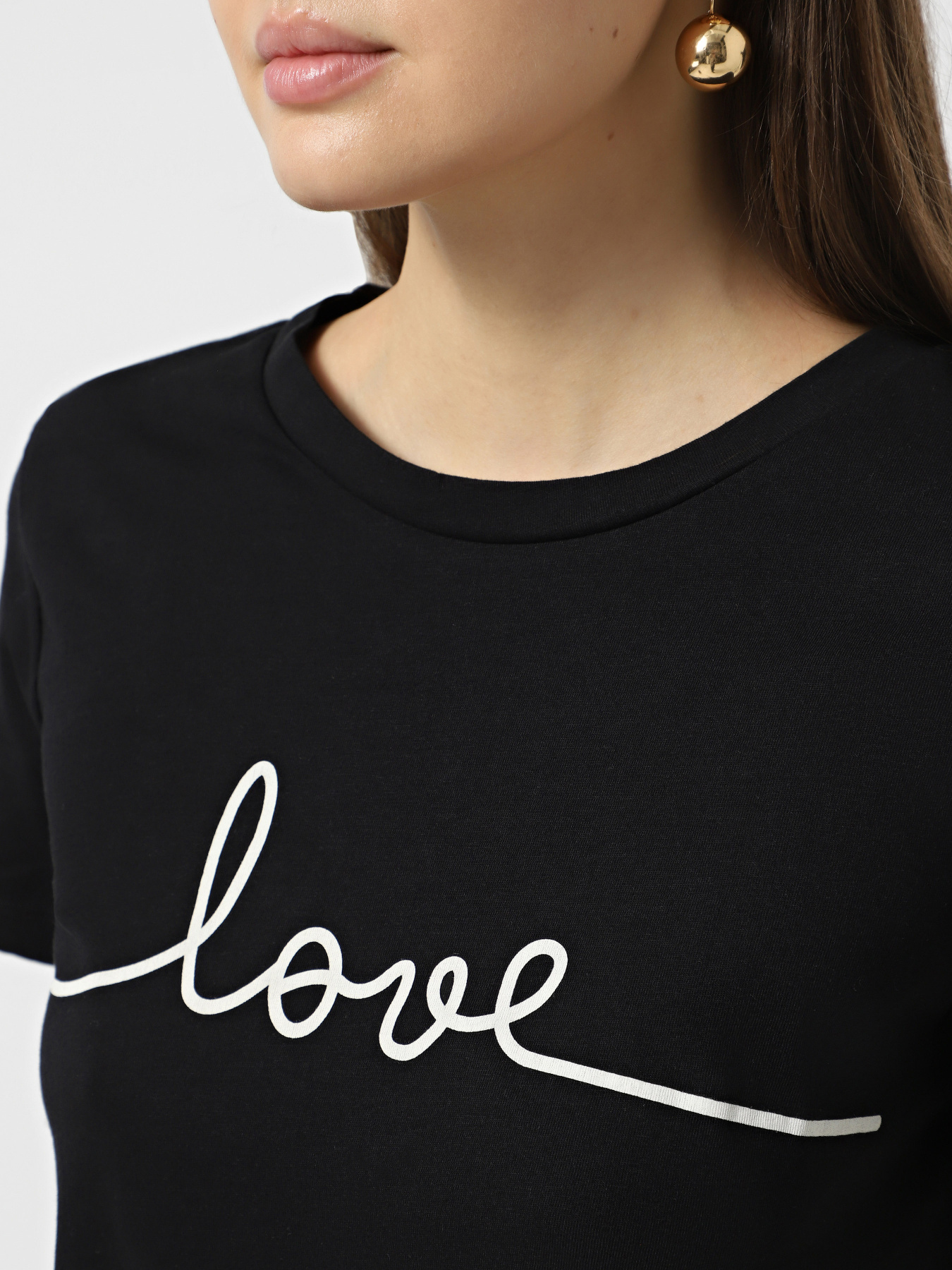 Футболка Vero Moda модель 10332587_Black LOVE in SNOW WHITE Фото