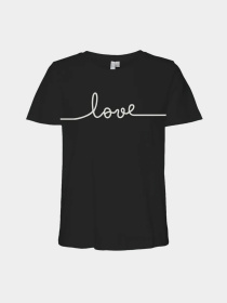 Футболка Vero Moda модель 10332587_Black LOVE in SNOW WHITE Фото