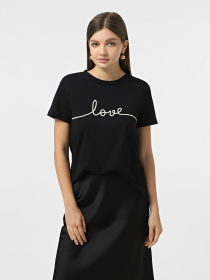 Футболка Vero Moda модель 10332587_Black LOVE in SNOW WHITE Футболка Vero Moda модель 10332587_Black LOVE in SNOW WHITE Фото