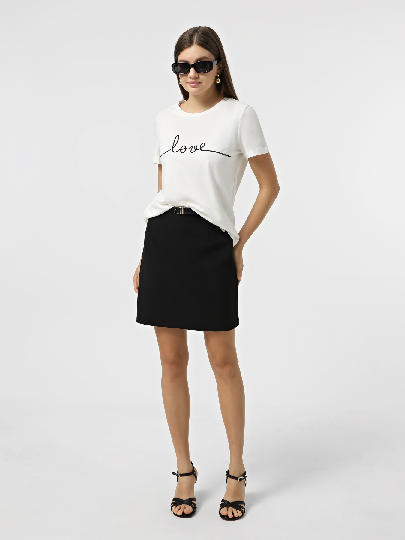 Футболка Vero Moda модель 10332587_Snow White LOVE in BLACK Фото