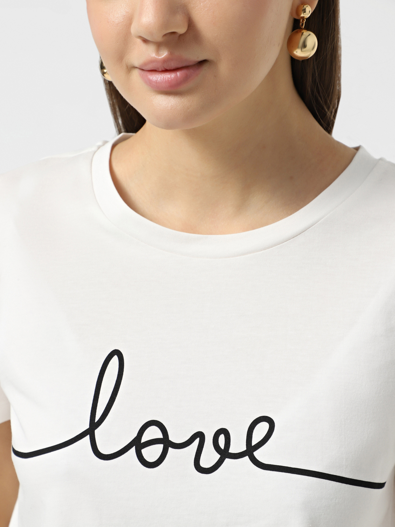 Футболка Vero Moda модель 10332587_Snow White LOVE in BLACK Фото