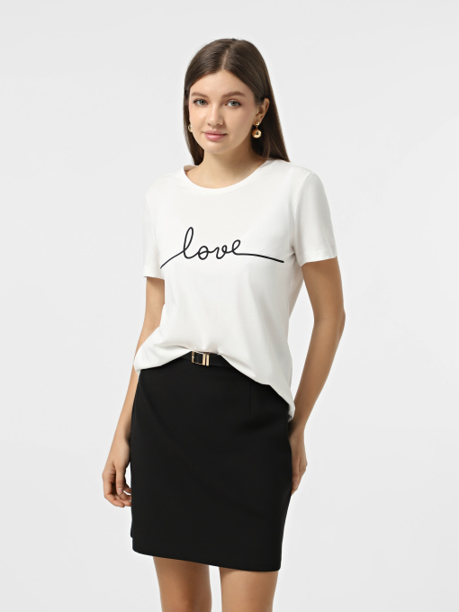 Футболка Vero Moda модель 10332587_Snow White LOVE in BLACK Фото