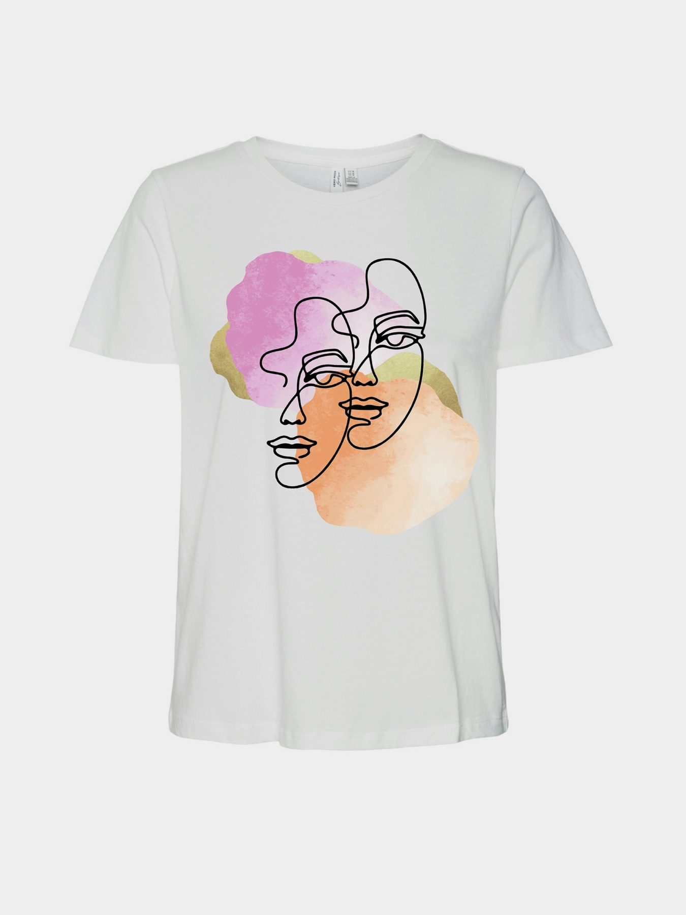 Футболка Vero Moda модель 10333772_Snow White PINK & ORANGE F Фото