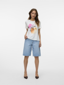 Футболка Vero Moda модель 10333772_Snow White PINK & ORANGE F Фото