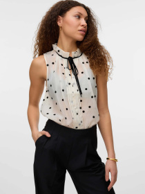 Блуза Vero Moda модель 10335405_Snow White DOTS Блуза Vero Moda модель 10335405_Snow White DOTS Фото