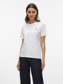 Футболка Vero Moda модель 10316991_Bright White Red Heart Фото
