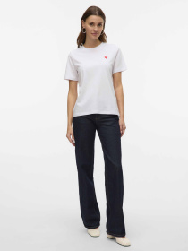 Футболка Vero Moda модель 10316991_Bright White Red Heart Футболка Vero Moda модель 10316991_Bright White Red Heart Фото